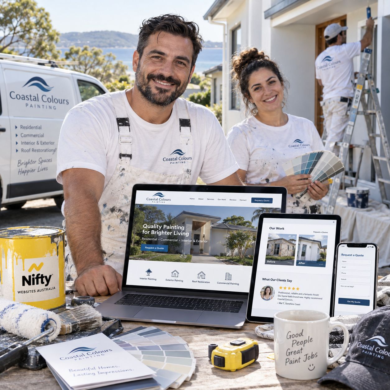 Hero visual for the painters website service