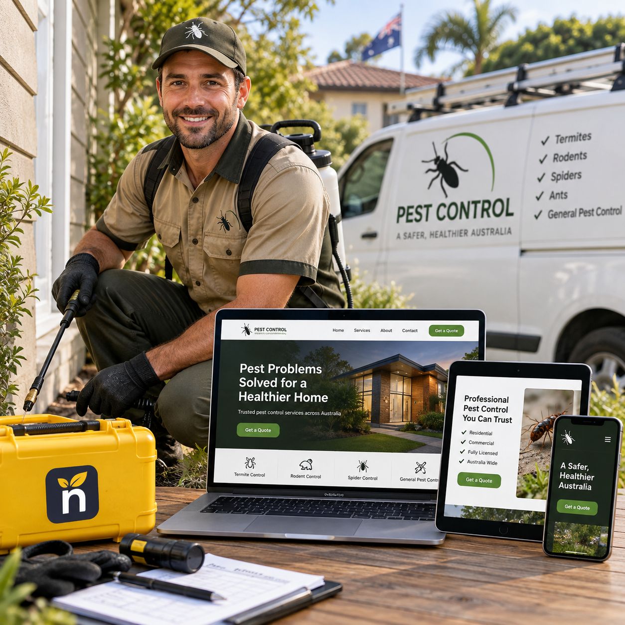 Hero visual for the pest control companies website service