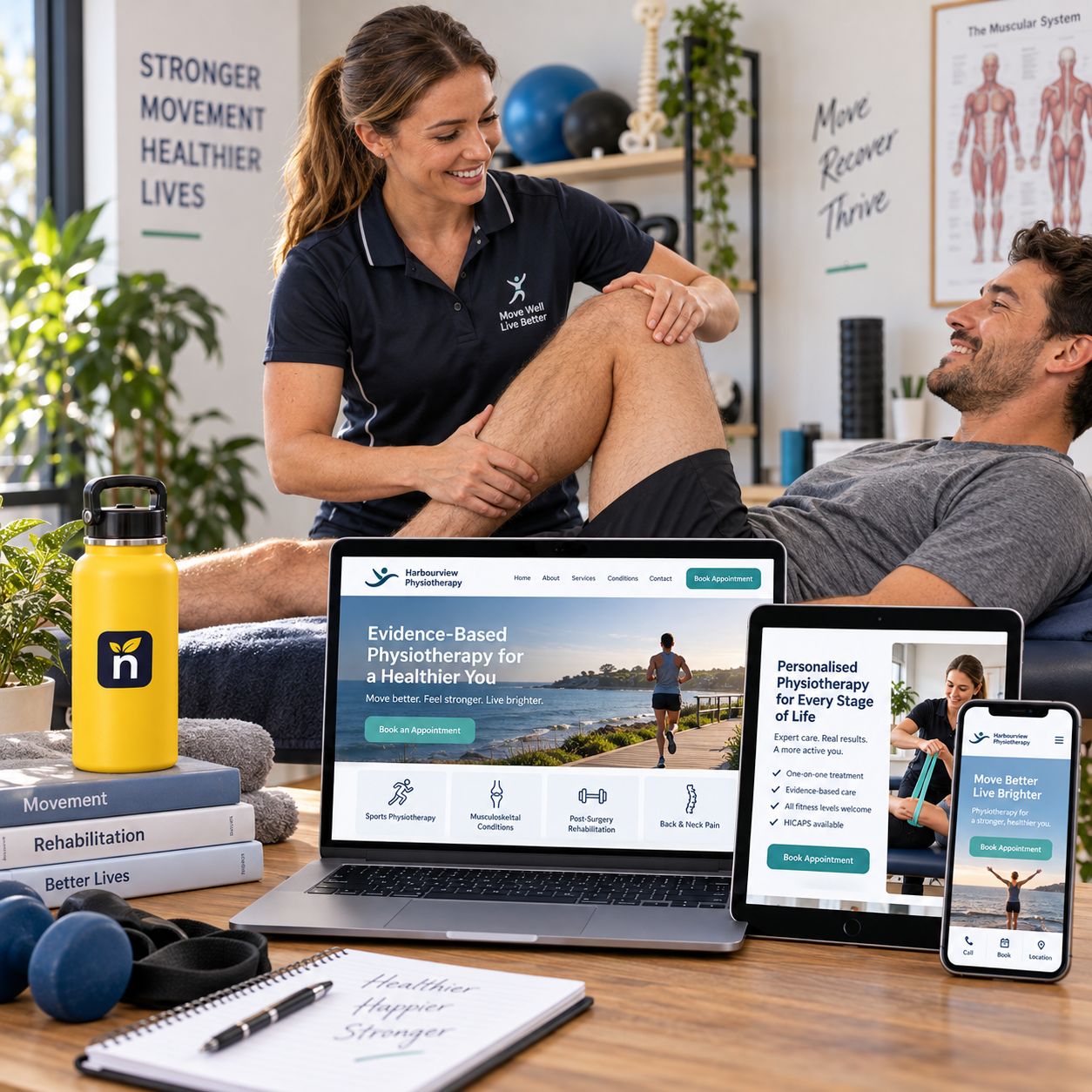 Hero visual for the physiotherapists website service