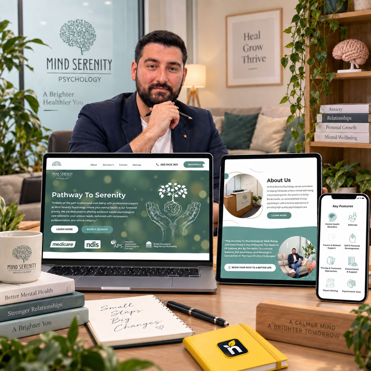 Hero visual for the psychologists website service