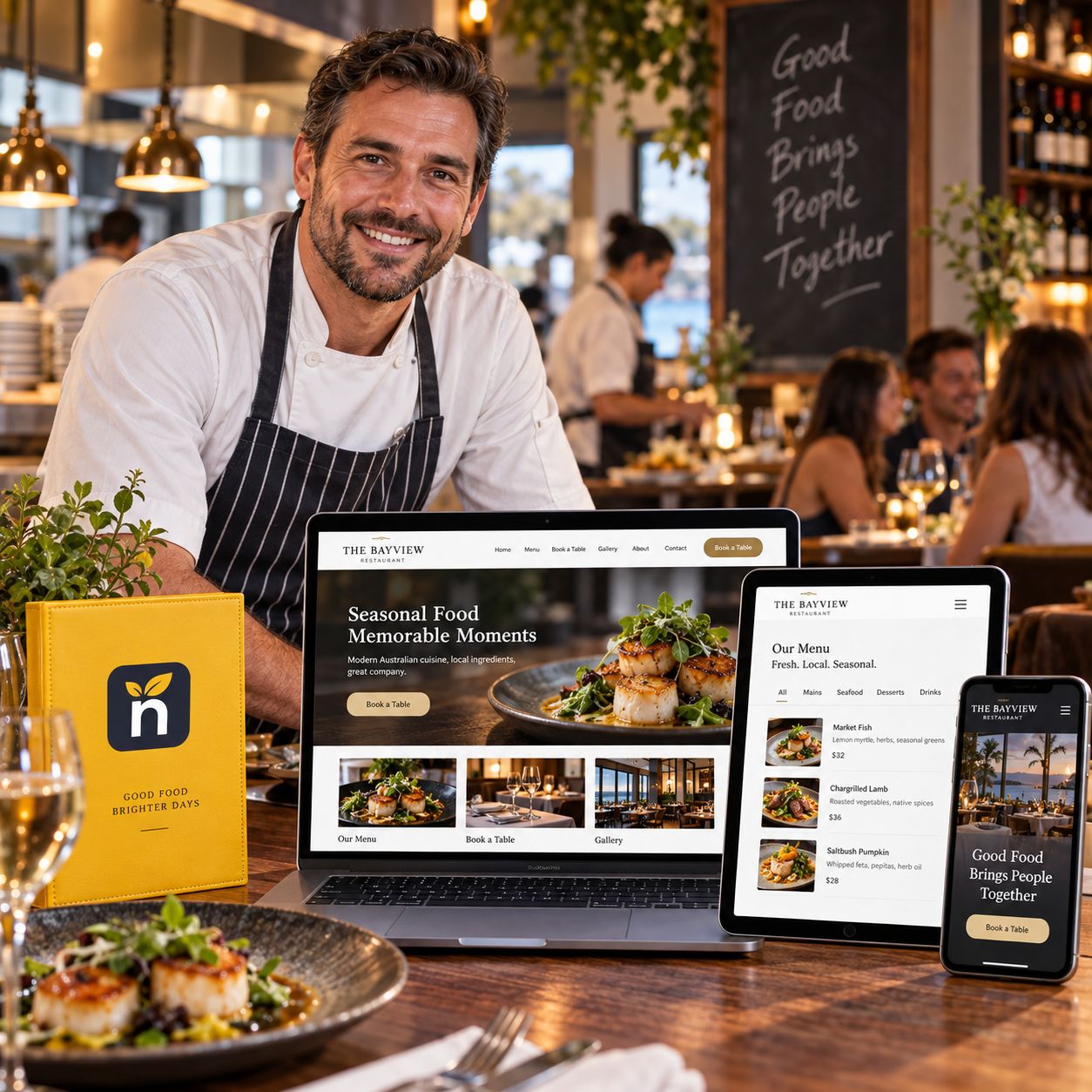 Hero visual for the restaurants website service