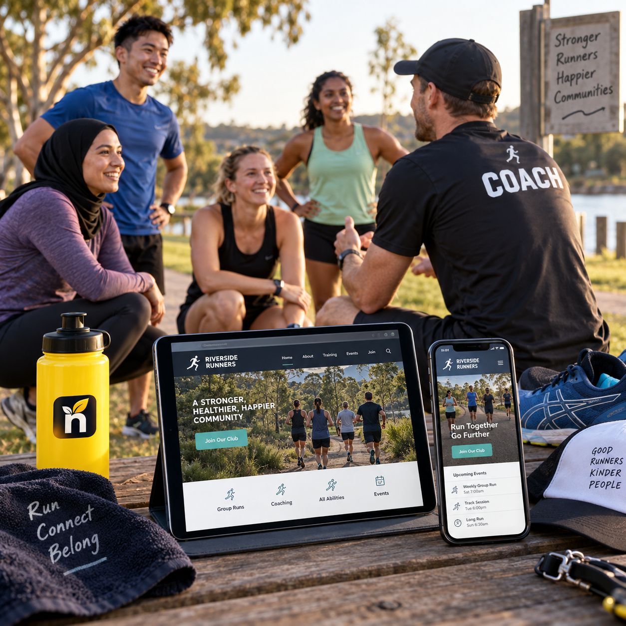 Hero visual for the running coaches & clubs website service