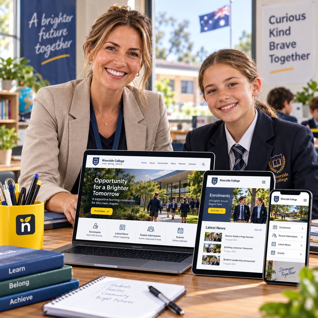 Hero visual for the schools website service