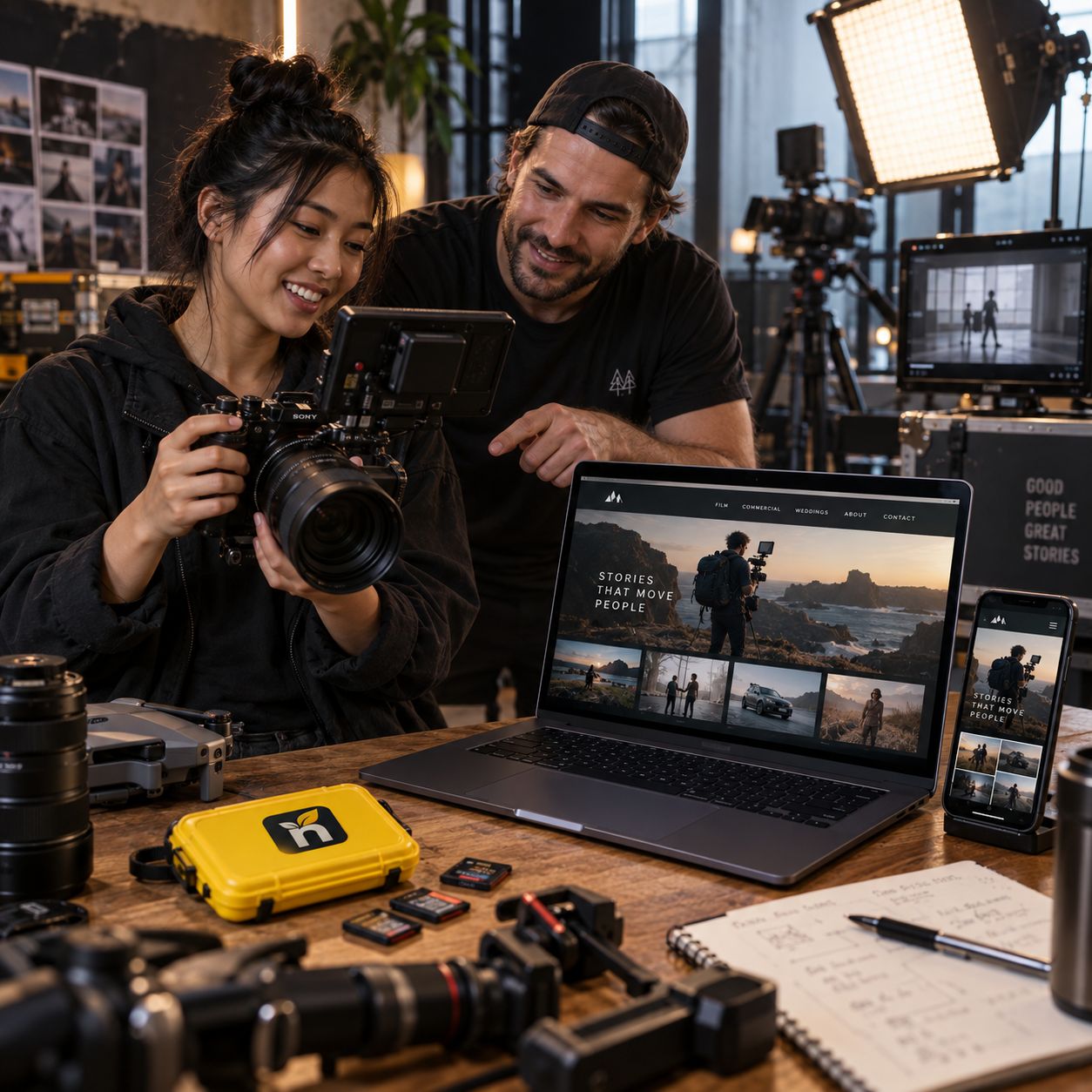 Hero visual for the videographers website service