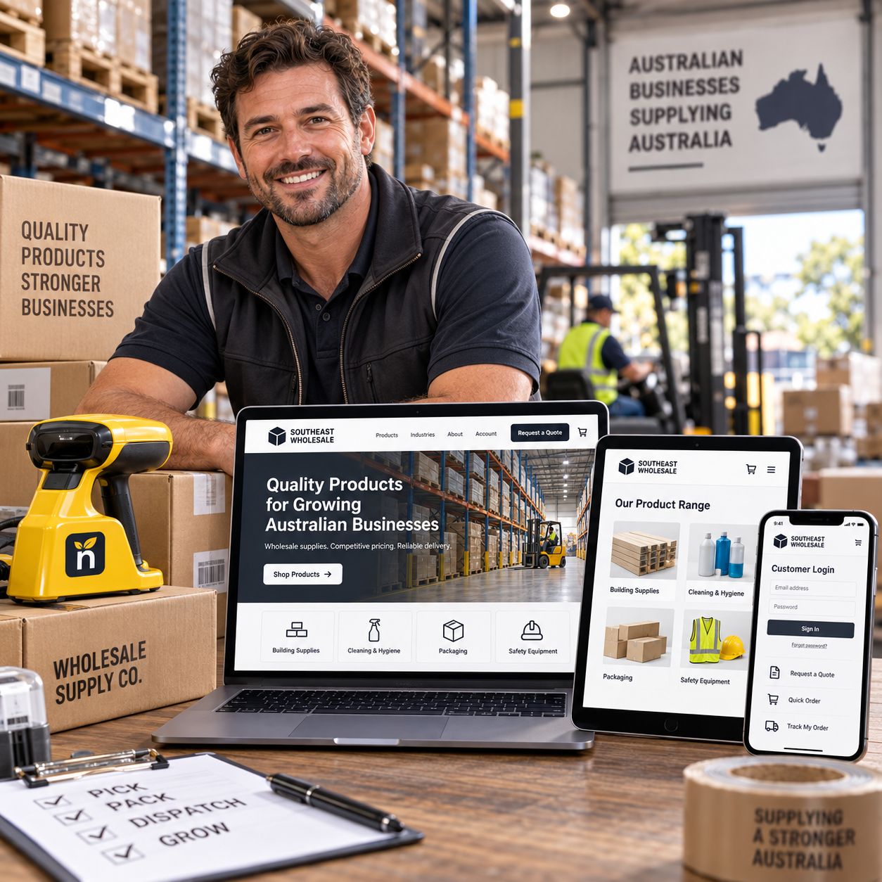 Hero visual for the wholesalers website service