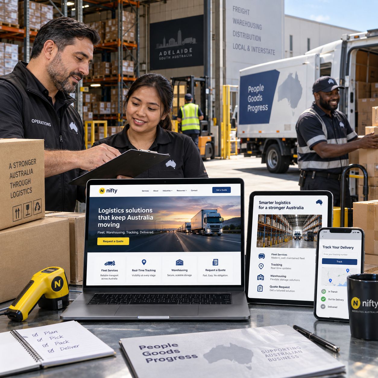 Hero visual for the logistics companies website service