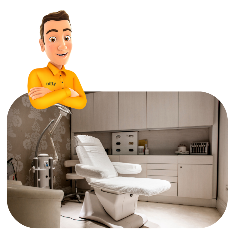 The image presents website for aesthetic clinics