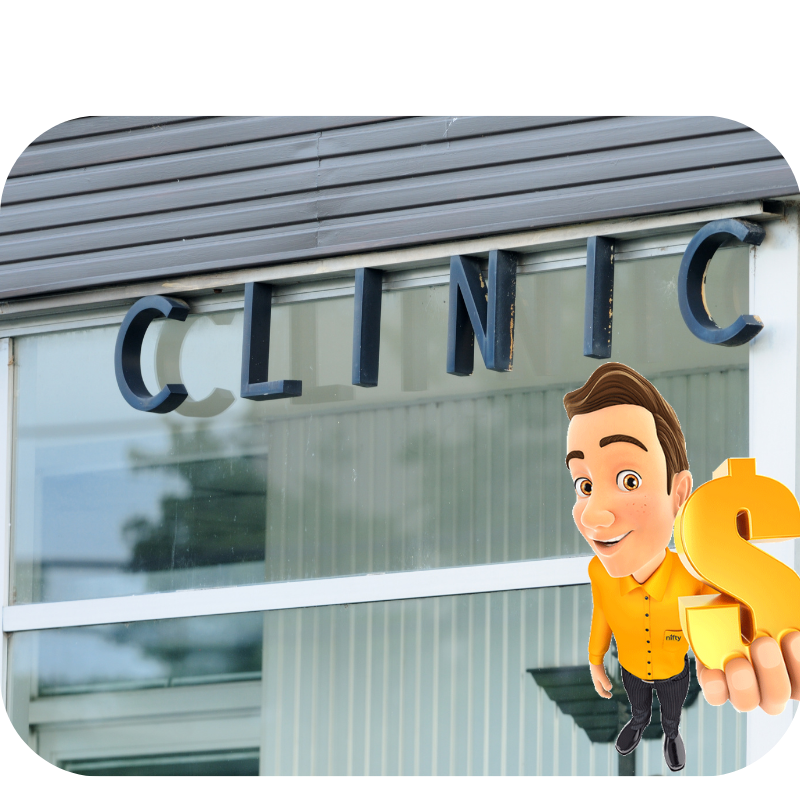 The image presents website for aesthetic clinics