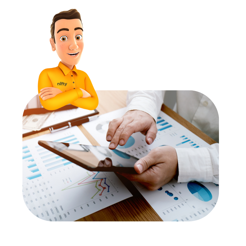 Image presents website for finance service