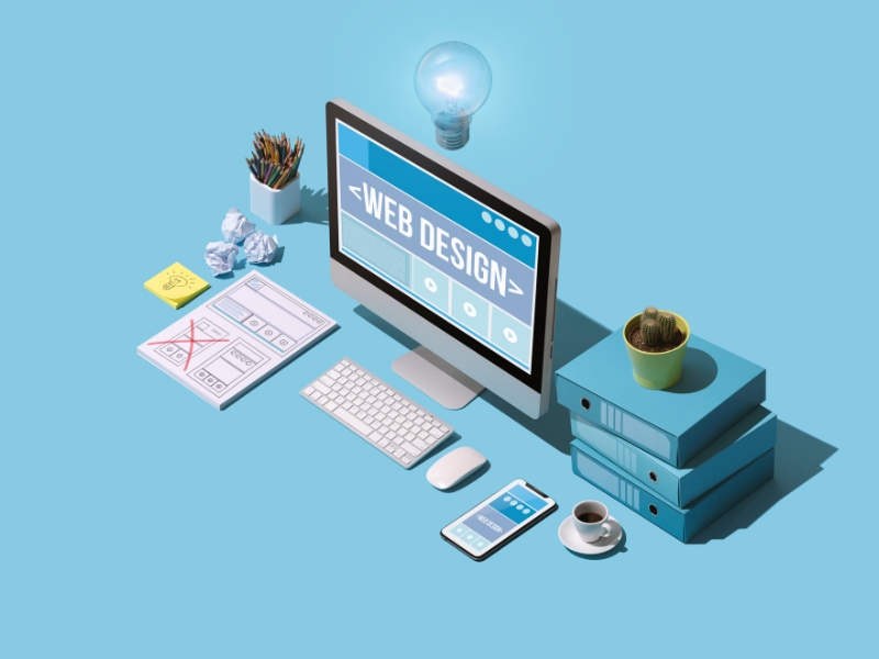 Best manufacturing website design displayed on screen with digital tools and ideas.